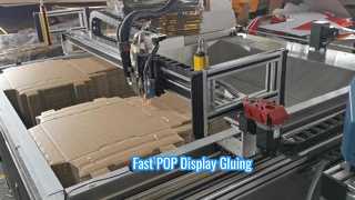 เครื่องเล็บ XY glueer glue plotter สําหรับจอ POS/POP แบบ corrugated (FSDU, CDU, ถังขยะ)