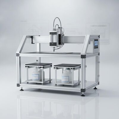 พล็อตเตอร์กาว XY พร้อมตารางยกปรับความสูงอัตโนมัติและเวลาทำงาน 24 ชั่วโมงให้ปริมาณกาวที่ปรับได้