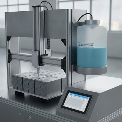 พลอตเตอร์กาว XY CNC Gluer พร้อมปริมาณกาว 20 ลิตร ความสูงของกองซ้อน 840 มม. และกาวร้อนละลายเย็นในการทำงานครั้งเดียว